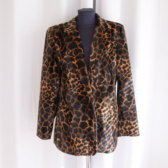 Vintage Animal Print Faux Fur Leopard Jacket Sz L/XL - Picture 2 of 8